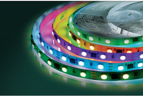 Лента светодиод. Camelion 20м, 18Led/m, RGB , блок пит. 24W, IP20 , датч.звука,инт 5050 DSL-006 купить в СОМ