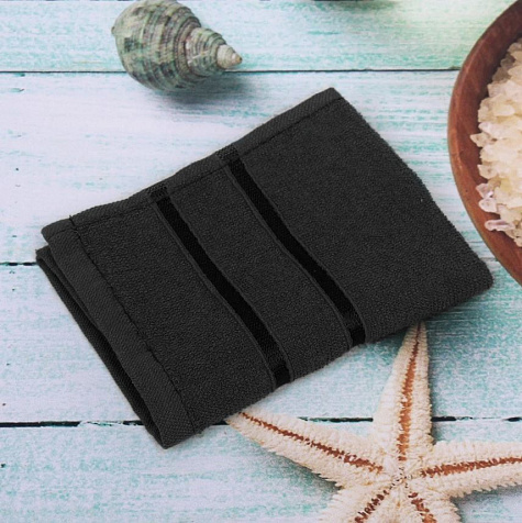 Полотенце Luna махровое 30х30см черное 360гр/м2 купить в СОМ
