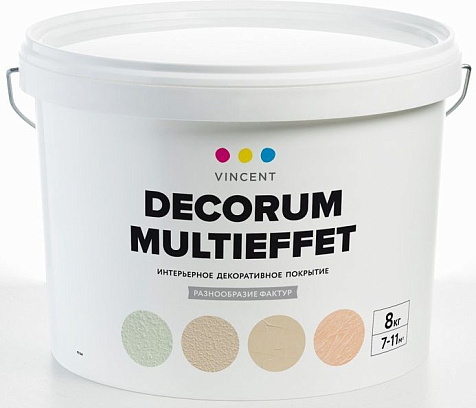 Покрытие декоративное Vincent Decorum D-2, мультиэффект, 8 кг купить в СОМ
