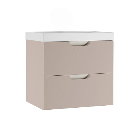 Тумба-умывальник подвесная Домино Dune 60 В2, латте, с раковиной Classica/Alba/Unit/Риво 60 купить в СОМ