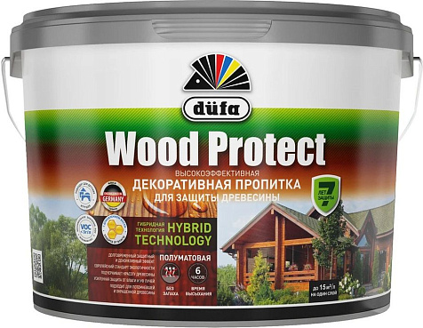 Пропитка защитно-декоративная Dufa WOOD PROTECT, орех, 2.5 л купить в СОМ