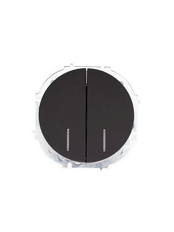 Механизм выключателя  LEZARD OSEN Осень 2 клавиши, с подсветкой, 10А,  СП, черный бархат ,б/рамки купить в СОМ