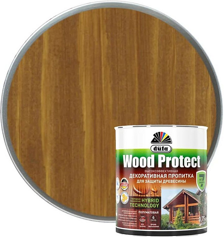 Пропитка защитно-декоративная Dufa WOOD PROTECT, тик, 0.75 л купить в СОМ