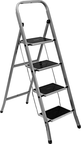 Стремянка Сибртех, 4 ступени, с полимерным покрытием, стальная купить в СОМ