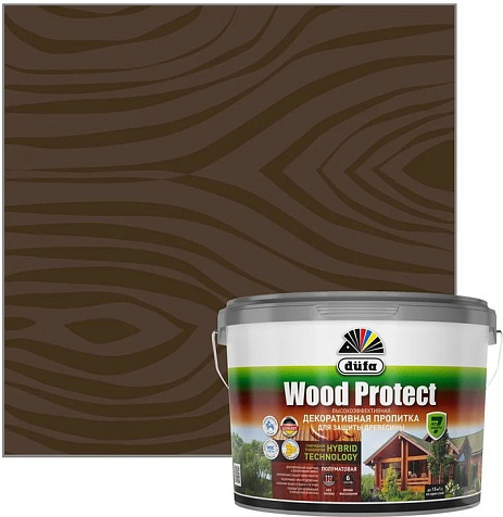 Пропитка защитно-декоративная Dufa WOOD PROTECT, орех, 2.5 л купить в СОМ