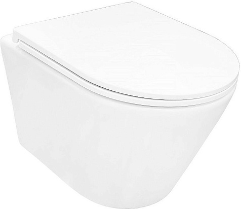 Унитаз подвесной Azario Vela AZ-2480, безободковый, торнадо, сиденье микролифт купить в СОМ